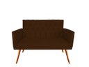 Ver imagem 2 de Namoradeira Decorativa Nina Capitonê Suede Marrom 2 Lugares Pés Madeira Ms Decor