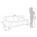 Ver imagem 4 de Sofá Milão 3 Lugares Fixo 209cm Creme Linho Bouclê Cru Casa Imperial