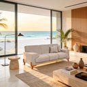 Ver imagem 1 de Sofá Milão 3 Lugares Fixo 209cm Creme Linho Bouclê Cru Casa Imperial