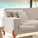 Ver imagem 3 de Sofá Milão 3 Lugares Fixo 209cm Creme Linho Bouclê Cru Casa Imperial