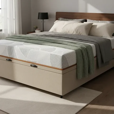 Cama Box Baú com Colchão Ortopédico de Espuma D33 a Vácuo Sonno Full - Lucas Home - Casal
