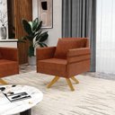 Ver imagem 2 de Kit 02 Poltronas Giratória Mari Corano Nozes Base de Madeira MA30 - D’Rossi