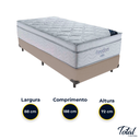 Ver imagem 3 de Cama Box Solteiro Bege e Colchão Freedom Molas Ensacadas Ortobom
