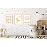 Kit Quadro Infantil Estrelas Coração Lua Laranja - 1