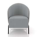 Ver imagem 5 de Kit 2 Poltronas Decorativa Sala de Estar Kenya Pés em Ferro Veludo Preto/cinza G33 - Gran Belo