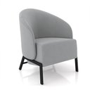 Ver imagem 6 de Kit 2 Poltronas Decorativa Sala de Estar Kenya Pés em Ferro Veludo Preto/cinza G33 - Gran Belo