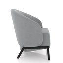 Ver imagem 7 de Kit 2 Poltronas Decorativa Sala de Estar Kenya Pés em Ferro Veludo Preto/cinza G33 - Gran Belo