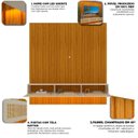 Ver imagem 7 de Estante para TV e Home Theater até 84 Polegadas MDF 230cmx250cm Ripada com Led Majestade Native Bege Naturale/Off White/Creme