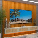 Ver imagem 6 de Estante Ripada para TV e Home Theater até 84 Polegadas com LED MDF 230CMX250CM Majestade Native