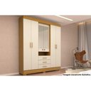Ver imagem 1 de Guarda Roupa Casal 6 Portas (2 C/ Espelho) e 3 Gavetas Débora Cinamomo/off White - Acp