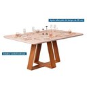 Ver imagem 2 de Conjunto: Mesa Sala Jantar Celeste C/ Tampo Madeirado C/ Vidro Retangular 160x90cm e 6 Cadeiras Bia