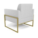 Ver imagem 5 de Kit 2 Poltronas Base Industrial Alta Dourado Marisa Linho Cinza A05 D03 - D’Rossi