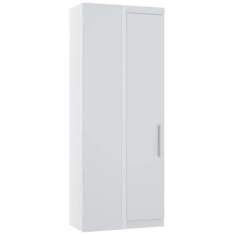 Guarda Roupa Canto Reto 90cm com 1 Porta Taiga Branco L01 - Mpozenato