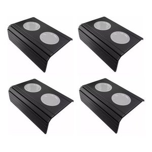 Kit 04 Esteira Decorativa Laqueada Sofá Copo Alumínio Preta