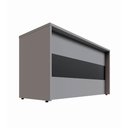 Ver imagem 2 de Balcão de Atendimento Recepção 120 cm Reto Baixo F5 Office Cor:Cinza Sagrado com Preto