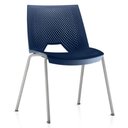 Ver imagem 1 de Cadeira Empilhável Fixa Liked F02 Base Aço Cinza Azul - Lyam Decor