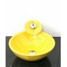 Kit cuba louça amarela redonda,válvula e torneira cascata - 1