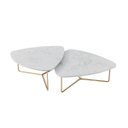 Ver imagem 1 de Kit 2 Mesas de Centro para Sala Design Orgânico Dourada Capri Cor:atenna