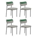 Ver imagem 1 de Kit 04 Cadeiras Sala de Jantar Lila Estofada com Encosto Couríssimo Verde Linho Cinza - Abmaza