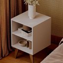 Ver imagem 1 de Mesa de Cabeceira Chennai Pé Plástico 30x35cm Branca Quarto