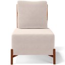 Ver imagem 3 de Poltrona Decorativa Sala de Estar Living Pés Madeira Hungria L02 Couríssimo Camel Suede Bege - Lyam