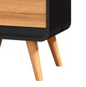 Ver imagem 5 de Mesa de Cabeceira Retrô Compacta 1 Gaveta 1 Nicho Channel - Potenza Móveis - Preto com Nature