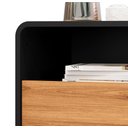 Ver imagem 3 de Mesa de Cabeceira Retrô Compacta 1 Gaveta 1 Nicho Channel - Potenza Móveis - Preto com Nature