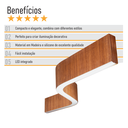 Ver mais imagens de Lustre Madeira Grande Comprido Linear Z Slin 92cm - Snk 03 - Tauari