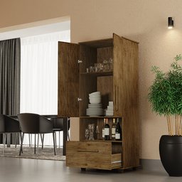 Armário Multiuso Sala Jantar Sevilha:cedro - 2