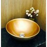 Cuba de louça dourada cobre redonda de sobrepor cerâmica - 2
