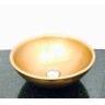 Cuba de louça dourada cobre redonda de sobrepor cerâmica - 1
