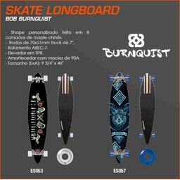 Skate Longboard Bob Burnquist 46" Preto - ES053 Atrio - 2