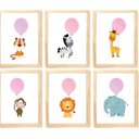 Ver imagem 1 de Quadro Infantil Safari balão 6 un A4 vidro e pendurador