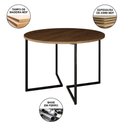 Ver imagem 5 de Mesa Industrial Jantar Redonda Amêndoa 110Cm Base V Com 4 Cadeiras Eames Brancas Ferro Preto