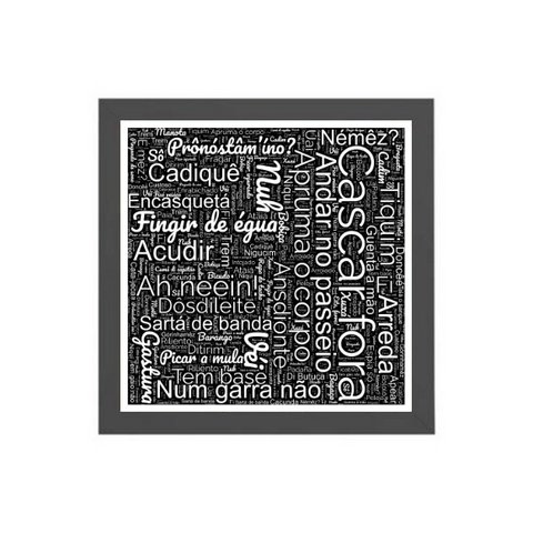 Quadro Quadrado Gírias De Mineiro 33x24cm:Madeira branca