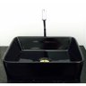 Kit cuba louça preta retangular,válvula,torneira,sifão - 1