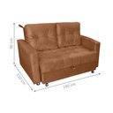 Ver imagem 2 de Sofá Cama 2 Lugares Duleek Veludo Ferrugem