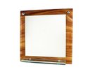 Ver imagem 1 de ESPELHO PARA BANHEIRO COM PRATELEIRA 40CM X 40CM MADEIRA NOGUEIRA