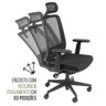 Cadeira de Escritório Diretor Encosto Reclinável Ergonômica: Preta - 7