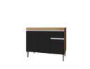 Ver imagem 2 de Balcão Gabinete de Pia Tatiane 100cm Amêndoa/preto S/tampo - Ajl Móveis