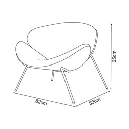 Poltrona Trevo Couro Sintético Amarelo Base Inox - 4