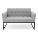 Ver imagem 3 de Sofá Namoradeira Elisa Suede Cinza Base Metálica Industrial Preto - D'Rossi