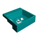 Ver imagem 2 de Cuba para Banheiro Trevalla xq355W Semi Encaixe Quadrada Azul Turquesa