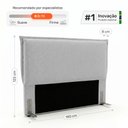 Ver imagem 2 de Cabeceira para Cama Box Casal Padrão Virella 140cm Moderna com Frame Linho Cinza Claro - Desk Design