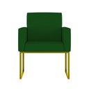 Ver imagem 3 de Kit 2 Poltrona Cadeira Decorativa Recepção Base Ferro Dourado Cor:verde