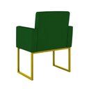 Ver imagem 2 de Kit 2 Poltrona Cadeira Decorativa Recepção Base Ferro Dourado Cor:verde