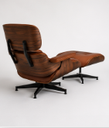 Ver imagem 2 de Poltrona Charles Eames com Puff - Pau Ferro em Couro Telha