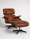 Ver imagem 1 de Poltrona Charles Eames com Puff - Pau Ferro em Couro Telha