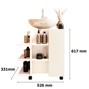 Gabinete de Banheiro para Pia de Coluna com Prateleiras Classic - Jm3 Móveis:branco - 3