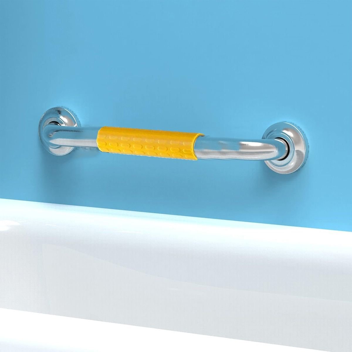 Barra de Apoio 40cm Antiderrapante Suporte Anti Queda Aço Inox Evita Acidentes Pcd Acessibilidade Id - 4